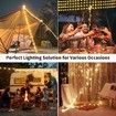 Portable Camping Tent String Lights 2 in 1 USB Rechargeable Outdoor String Lights(10 M) 5 Modes String Lights for Hiking Camping