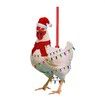 5pcs Acrylic Christmas Chicken Ornament Funny Rooster Hens with Scarf Decor Tree Hanging Ornaments Christmas Decorations for TreeCar Pendant