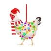 5pcs Acrylic Christmas Chicken Ornament Funny Rooster Hens with Scarf Decor Tree Hanging Ornaments Christmas Decorations for TreeCar Pendant