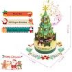 Christmas Tree Building Blocks Set for Kids - DIY Christmas Music Box,Christmas Building Blocks Music Box with Led Lighting, for Boys and Girls