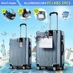 2 PCS Luggage Set Suitcases Carry On Spinner Traveller Bags Cabin Hard Shell Case Trolley Lightweight Travel Storage Rolling TSA Lock Ice Blue
