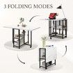 Folding Dining Table Extendable Room Outdoor Furniture Kitchen Home Dinner Desk Camping Picnic Foldable Wooden Metal with Shelves Wheels