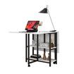 Folding Dining Table Extendable Room Outdoor Furniture Kitchen Home Dinner Desk Camping Picnic Foldable Wooden Metal with Shelves Wheels