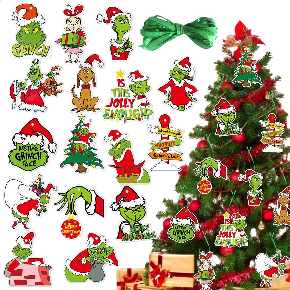 Christmas Ornament Christmas Tree Decorations Grinchs Style (32 Pcs)