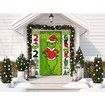 Grinch Christmas Door Cover Decorations Grinch Green Backdrop Merry Christmas Porch Sign 180 x 90 cm