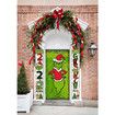Grinch Christmas Door Cover Decorations Grinch Green Backdrop Merry Christmas Porch Sign 180 x 90 cm