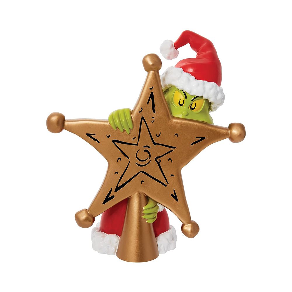 The Grinch Hiding Behind Star Sculpted Christmas Tree Hanging Ornaments 3.5 Inch Multicolor