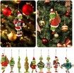 18pcs Christmas Tree Decoration Pendant Cute Acrylic Green Hair Monster Christmas Ornament Christmas Tree Decoration