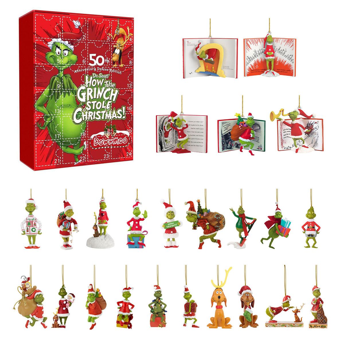 Calendar Pieces Cute Cartoon Elf Doll Surprise Gift,Christmas Countdown Calendar for Children and Adults (A)