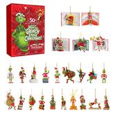 Calendar  Pieces Cute Cartoon Elf Doll Surprise Gift,Christmas Countdown Calendar for Children and Adults (A)