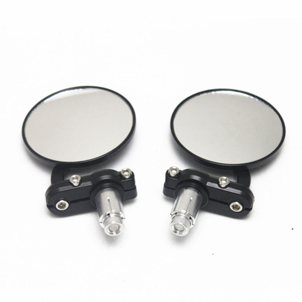 Motorcycle Rearview Mirrors For Handle Bars, Fits Motorbike Handlebar End Rearview Rear View Side
