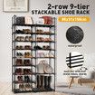 9 Tiers Metal Shoe Rack Storage Organiser Shelving 40 Pairs Shoes Cabinet Display Shelves DIY Corner Stand Closet Entryway Hallway Cloakroom