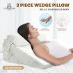Bed Wedge Pillow Set Triangle Sofa Cushion Neck Back Head Knee Support Memory Foam Cool Gel Leg Elevation Pregnancy Side Sleep Adjustable
