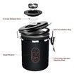 1800ML Airtight Coffee Canister with Date Tracker Transparent Window,22.8OZ Coffe Beans Storage with 30ML Measure Spoon&4 co2 Valve,Kitchen Food Storage Container (Black)