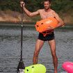 Wave Swim Buoy for Open Water Swimmers and Triathletes, Light and Visible Float for Safe Training and Racing