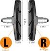 2 Pairs Bike Brake Pads Set, Road Mountain Bicycle V-Brake Blocks Shoes with Hex Nut and Shims, No Noise No Skid, 70mm (2 Pairs)