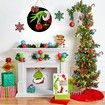Christmas Door Sign Grich Decor - Merry Christmas Wall Decor - Wooden Door Hangers Wreath with Bow for Christmas Decorations Indoor Party