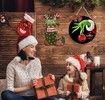 Christmas Door Sign Grich Decor - Merry Christmas Wall Decor - Wooden Door Hangers Wreath with Bow for Christmas Decorations Indoor Party