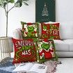Christmas Decorative Throw Pillow Cover 18 x 18 Set of 4 Xmas Hat Winter Holiday Porch Patio Pillowcase Cushion Case Home Decor