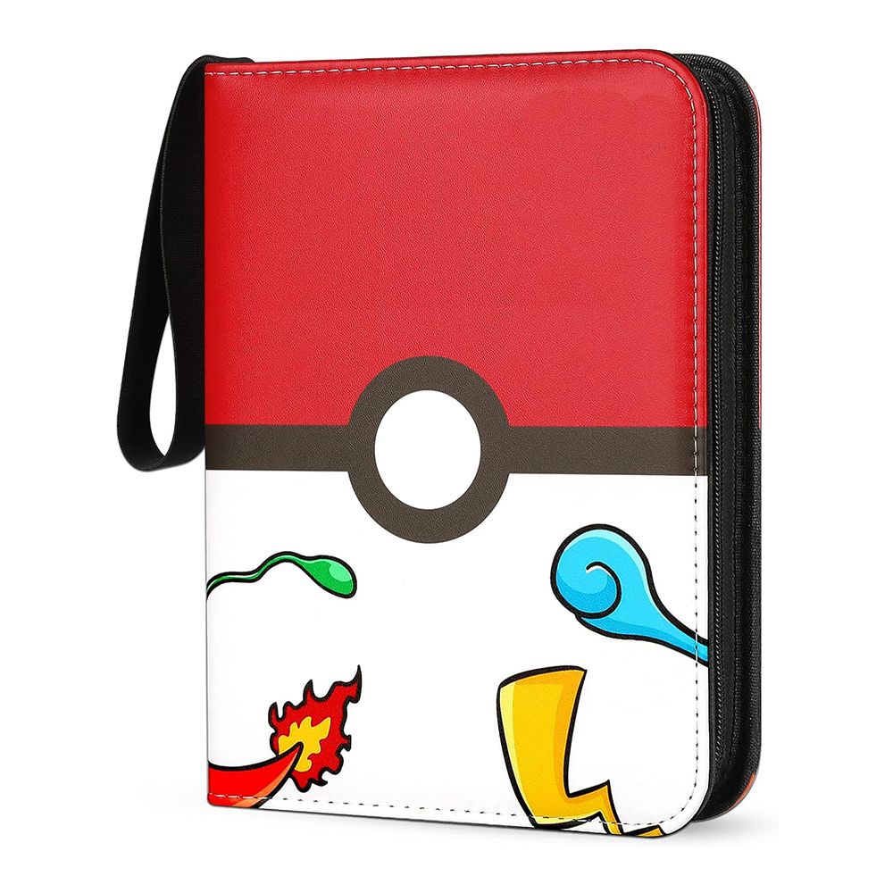 Pokemon Card Binder 4 Pocket Album Holder 400 Cards 50 Removable Sleeves Trading Display Storage Carrying Case White TCG