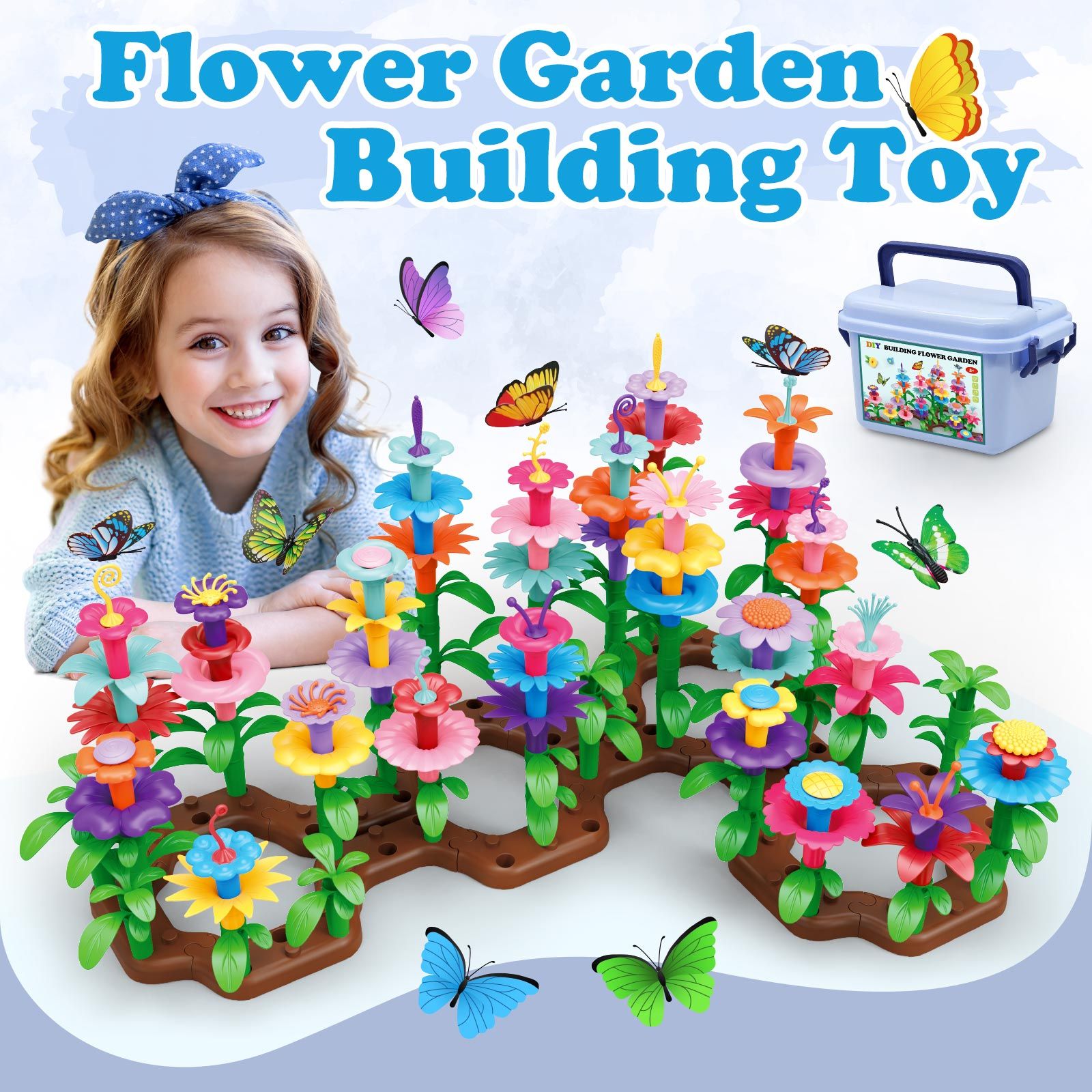 Flower Garden Building Toy Set 104pcs Learning Builder Art Craft DIY Bouquet Gift Birthday for