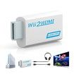 Wii to HDMI Converter Adapter with Hdmi Cable Connect Wii Console to HDMI Display in 1080p Output Video with 3.5mm Audio Supports All Wii Display Modes White