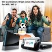 Wii Controller 2 Pack with 2 Nunchucks,Wii Remote for Wii/Wii U,Support Speaker and Vibration (Black)