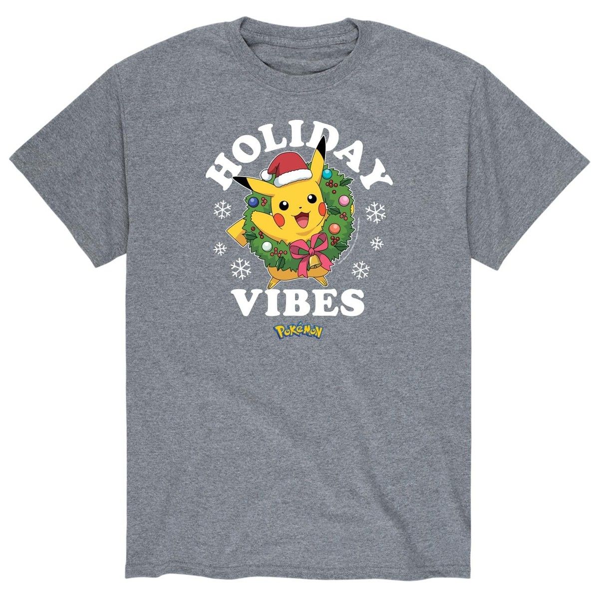 SizeXL Pokemon Christmas Pikachu CHRISTMAS Holiday Vibes T-Shirt SHORTSLEEVE