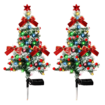 2pcs Solar Christmas Tree Outdoor Solar Christmas Decorations Outdoor Yard Xmas Pathway Christmas Trees Sidewalk Driveway Walkway