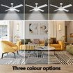 Ceiling Overhead Fan with Light Remote Control Cooling Electric Air Ventilation Quiet Modern Indoor LED White 5 Speed 4 Plywood Blades Timer 132cm