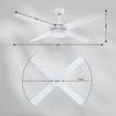 Ceiling Overhead Fan with Light Remote Control Cooling Electric Air Ventilation Quiet Modern Indoor LED White 5 Speed 4 Plywood Blades Timer 132cm
