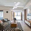 Ceiling Overhead Fan with Light Remote Control Cooling Electric Air Ventilation Quiet Modern Indoor LED White 5 Speed 4 Plywood Blades Timer 132cm