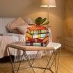 Stained Glass Stacked Books Lamp Reading Nook Lighting Vintage Table Lamp for Bedroom