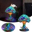 Mushroom Table Lamp, Hight Stained Glass Plant Series Night Light for Bedroom Living Room Home Office