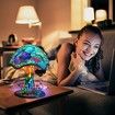 Mushroom Table Lamp, Hight Stained Glass Plant Series Night Light for Bedroom Living Room Home Office