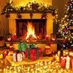 Set of 3 Lighted Gift Boxes Christmas Decorations 60 LED Red Green and Blue Stripe Pre-lit Present Boxes, Christmas Home Gift Box Decorations