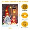Solar Power GNOME Lighted Christmas Merry Christmas Lighted Garden Flag New Year Vintage Seasonal Outdoor Flag for Home Rustic Holiday 45x30cm