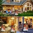 Solar Power GNOME Lighted Christmas Merry Christmas Lighted Garden Flag New Year Vintage Seasonal Outdoor Flag for Home Rustic Holiday 45x30cm