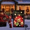 Solar Power Lighted Christmas Merry Christmas Lighted Garden Flag - 12x18 Inch Double Sided | LED Solar Flag, Christmas Outdoor Decorations 45x30cm