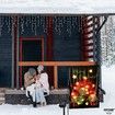 Solar Power Lighted Christmas Merry Christmas Lighted Garden Flag - 12x18 Inch Double Sided | LED Solar Flag, Christmas Outdoor Decorations 45x30cm