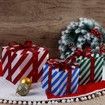 Set of 3 Lighted Gift PVC Boxes Christmas Decorations 60 LED Red Green and Blue Stripe Pre-lit Present Boxes Christmas Home Gift Box Decorations