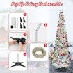 1.5m Christmas Tree Artificial Pop Up Collapsible Tinsel Christmas Tree Christmas Home Party Indoor Outdoor (Silver)