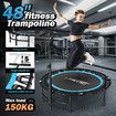 Genki Trampoline Rebounder Bounce Jumping Rebounding Bungee Exercise Home Gym Fitness Equipment Indoor Round Outdoor Adjustable Handlebar 48 Inch
