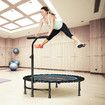 Genki Trampoline Rebounder Bounce Jumping Rebounding Bungee Exercise Home Gym Fitness Equipment Indoor Round Outdoor Adjustable Handlebar 48 Inch