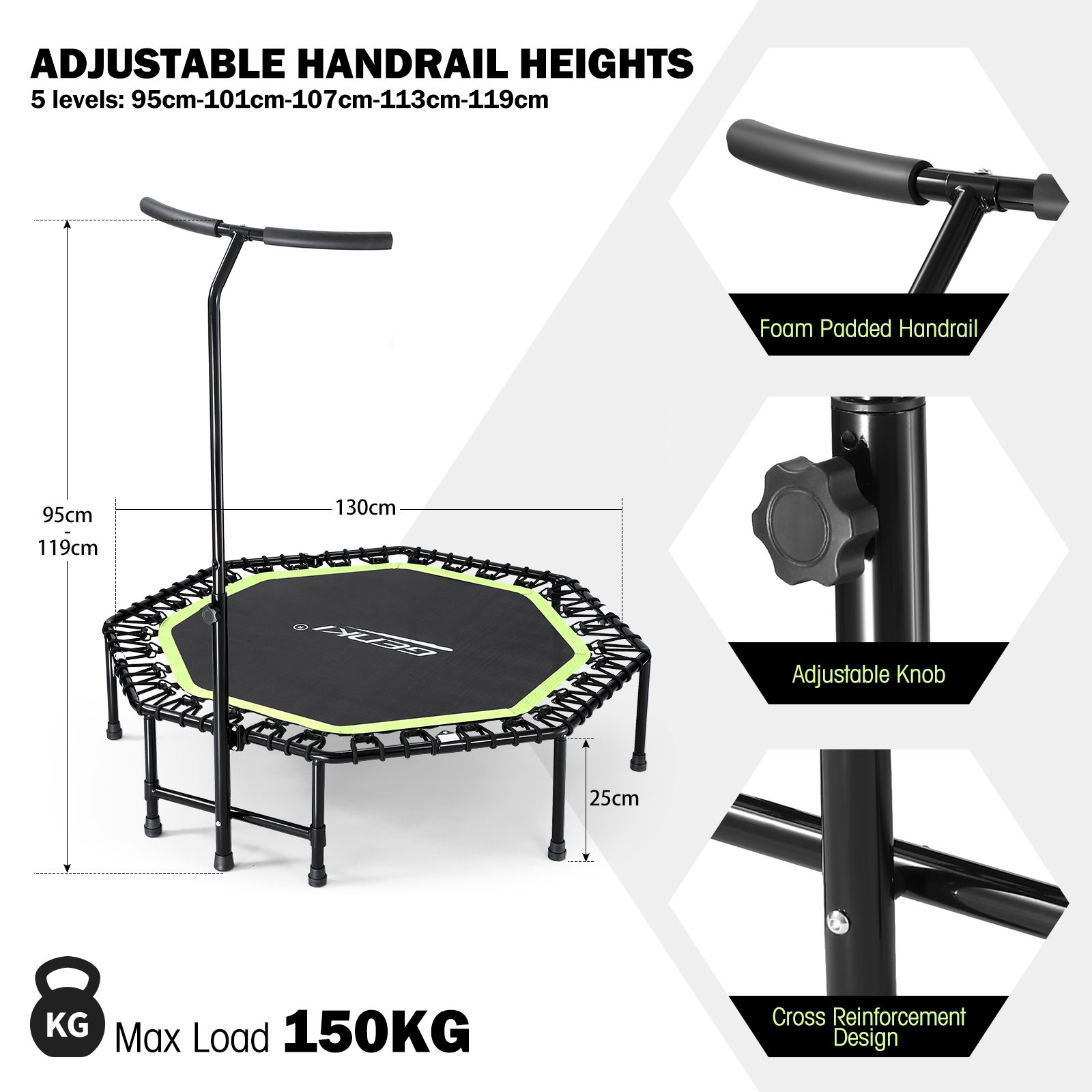 Genki Trampoline Bounce Rebounder Jumping Rebounding Bungee Gym