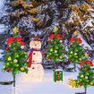 Solar Lights Outdoor Garden, 4 in 1 Christmas Tree Decoration for Patio Lawn Pathway Christmas