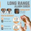 Rechargeable Self Defense Keychain Alarm, 130 dB Loud Emergency Personal Siren Ring with LED Light (Blue)