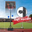 Genki 1.1 to 2.1m Portable Basketball System Stand Ring Hoop Height Adjustable Equipment Indoor for Kids Adults