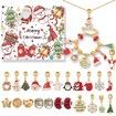 Advent Calendar Bracelet Necklace for Girls 24 Days Christmas Countdown Calendar DIY Jewelry Making Kit 22 Charm Beads 1 Bracelet 1 Necklace Xmas Gift for Kids