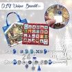 Christmas Jewelry Advent Calender Countdown Calendar DIY Jewelry Kit for Women Girls, Include 22 Charm Beads, 2 Bracelets Chains (Blue)